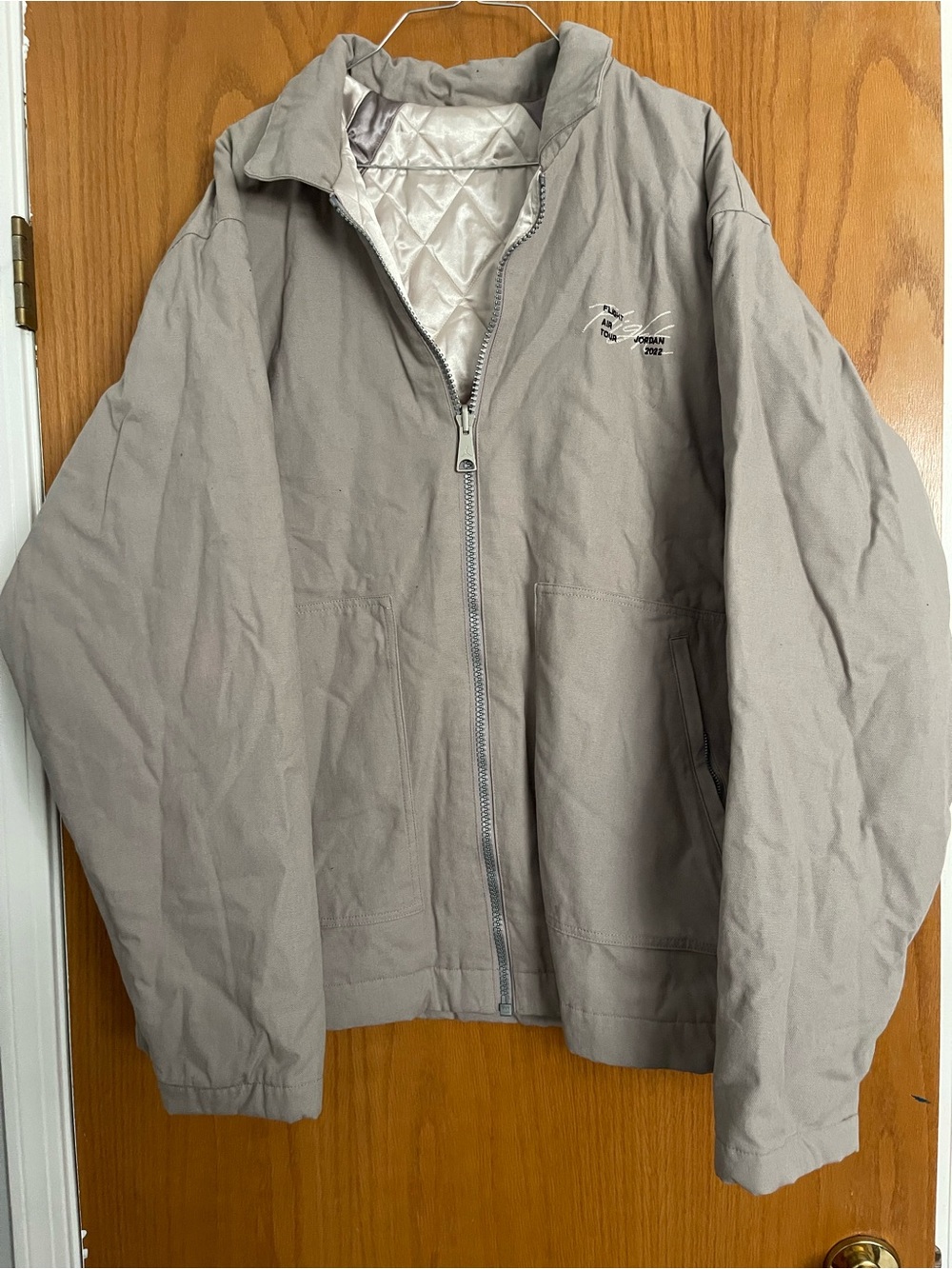 Jordan Men's Light Gray Zip-Up Shirt Jacket